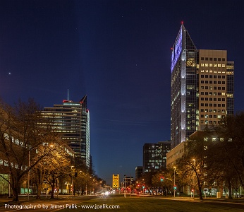 Capital Mall at night  Sacramento. California USA